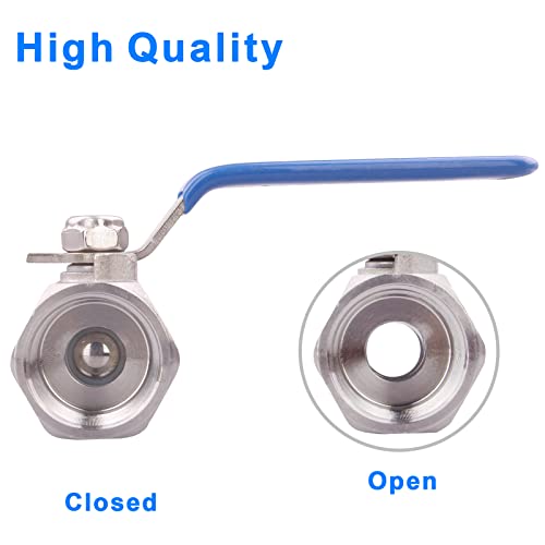 Dernord DERNORD-1195 1Pc Type Stainless Steel 3/4 Inch Ball Valve Npt Standard Port thumb #5