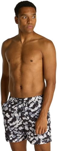 Calvin Klein Bañador Hombre Medium Drawstring-Print para anudar, Multicolor (Ck Layered Floral Black Aop), L