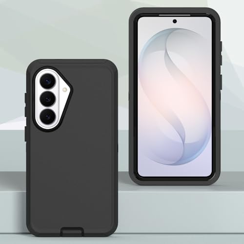Image of Rugged Case Compatible with Samsung Galaxy S26 Plus | Heavy-Duty Shockproof Protective Cover, Black