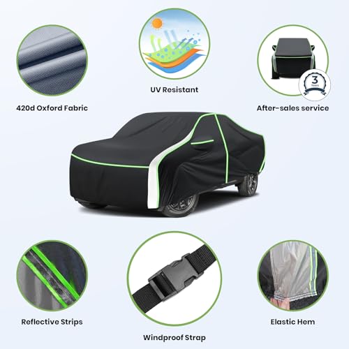 Image of Cartist 420d Car Cover Fits for Ford Maverick 2021-2026, All Weather Car Covers Outdoor for Maverick Accessories, Waterproof, with Zipper & Reflective Safety Strips
