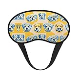 Bequeme und superweiche Schlafaugenmaske für Nickerchen, Reisen, Meditation – Hundekopf-Liebhaber-Kunst, drucklose 3D-Augenabdeckung für Seitenschläfer