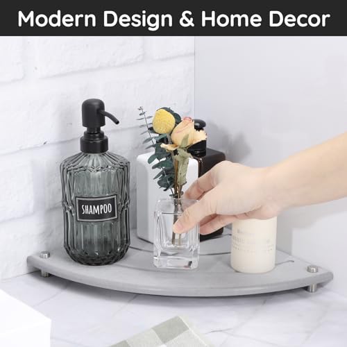 Image of Segbeauty Corner Counter Shelf, 9.85in Water Absorbing Stone Drying Mat for Kitchen Counter, Instant Drying Stone Tray Dish Sponge Holder, Fast Drying Diatomaceous Bathroom Counter Corner Organizer