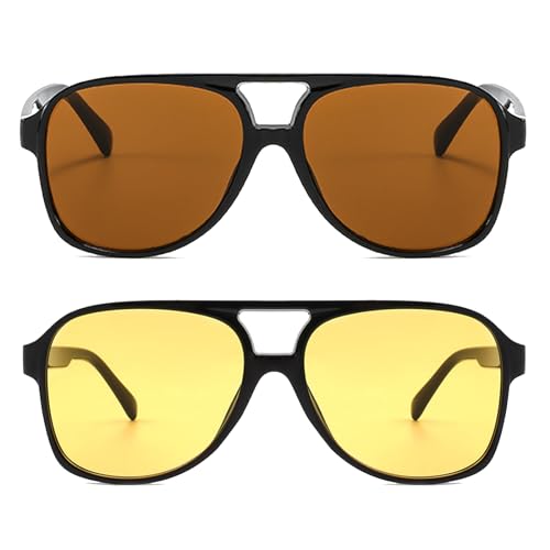 VIA LEECA Vintage Polarized Aviator Sunglasses Women Men Retro Oversized 70s Sun Glasses