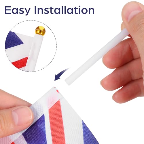 Banderas Union Jack de mano para fiestas temáticas y grandes celebraciones británicas 4
