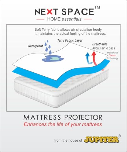 Image of Next Space - Waterproof - Hypoallergenic Mattress Protector, PVC-Free, Easy Wash, Absorbent and Breathable (Coffee, 72x78)