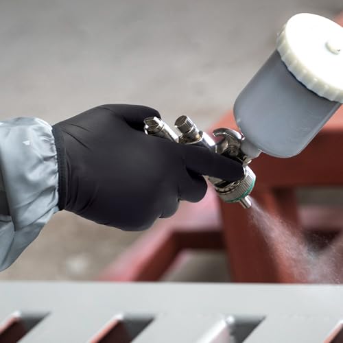 image for Schneider Nitrile Exam Gloves, Black, Large, Box of 100, 5 Mil Thick D