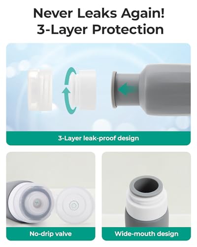 Image of BAGSMART 18 Pack TSA Approved Travel Bottles for Toiletries, Leak Proof Silicone Travel Size Containers Bottles for Shampoo, Earth Tone