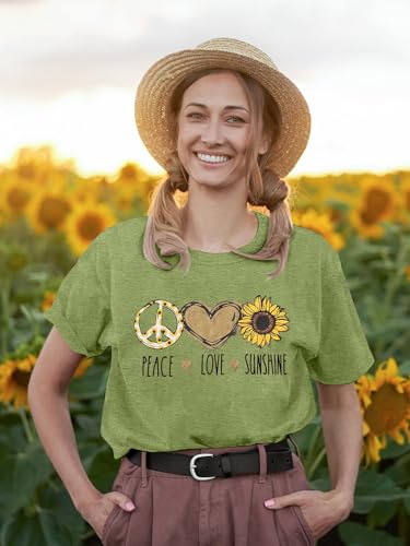Peace Love 60s 70s Shirt Women Sunflower Graphic Shirt Hippie Lover Gifts T-Shirt Groovy Short Sleeve Tees Tops2