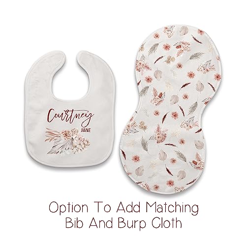 Girls Love A Monogram-Boho Floral Personalized Baby Blanket With Name-Custom Baby Blankets For Girls-Personalized Bohemian Personalized Baby Blankets For Girls With Name #TOP3