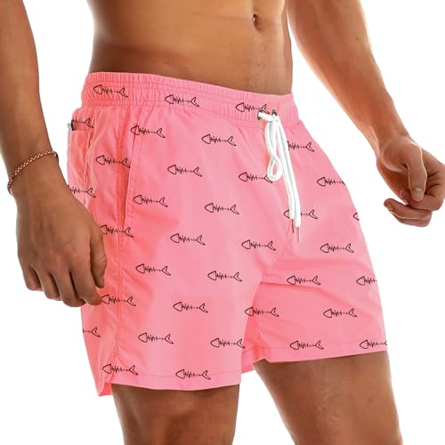 Mens Swim Trunks 5" Quick Dry Swim ShortsBathing Suits Swimwear Beach Shorts3