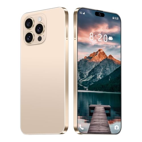 Smartphone étanche pour iPhone 16 Pro Max, écran HD 7,3 Pouces, Ultra Fin, Portable, Android, 16Go de RAM, 1To de ROM, 8000 mAh, Double SIM, déverrouillage par Reconnaissance faciale,Desert Gold-1TB