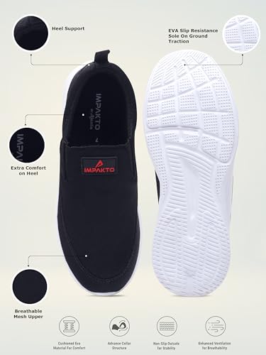 Image of Impakto Breezy Slip On Men Walking Shoes | Lightweight & Breathable Shoes for Travel & Casual | Padded Insole | Slip Resistant Outsole