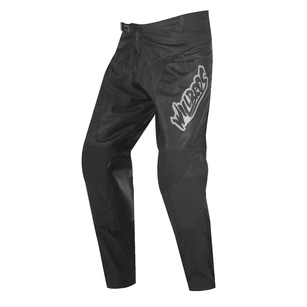 Willbros Men's Black Motocross Trousers Mx Bmx Downhill Enduro Mountain Bike Motorcycle Trousers Offroad Mtb Racing Wo, 34W