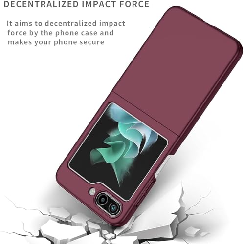 Image of MIDOS Back Cover Compatible with Samsung Z Flip 5 Silicone Case Full Protection Shock Proof Case for Samsung Galaxy Z Flip 5 (Wine)