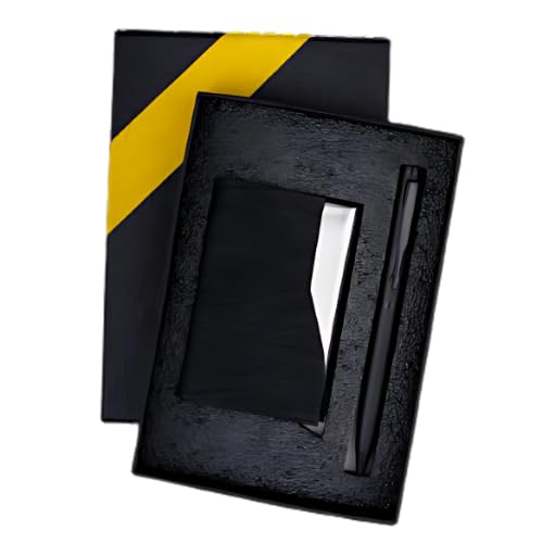Image of 2 in 1 Pen and Card Holder Set for Men | Gift for Husband, Birthday Gifts, Corporate Gift Set for Employee (Black)