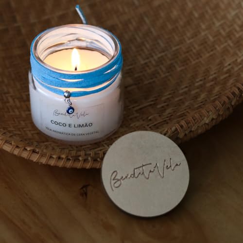 Vela aromatizada perfumada de cera vegetal Coco e limão