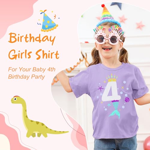 Image of Lovekider Girls Birthday T Shirts Cotton Short Sleeve T-Shirts Tee Party Clothing 3-6 Years