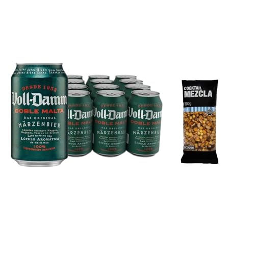 UBOON - Voll-Damm Cerveza - Paquete de 12 x 33cl + ¡Incluye un Cocktail mezcla Mercadona de Regalo