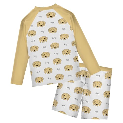Boys Rash Guard Set Labrador Piece UP50+ Swim Set for Boys 3T-10T2