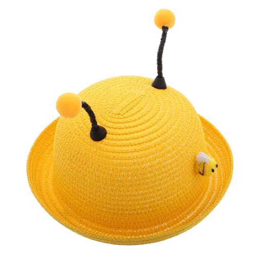 Adorable Bee Pattern Sun Hat Breathable Brimmed Beach Cap for High UV Protection and Elastic Fit for Summer Fun Yellow
