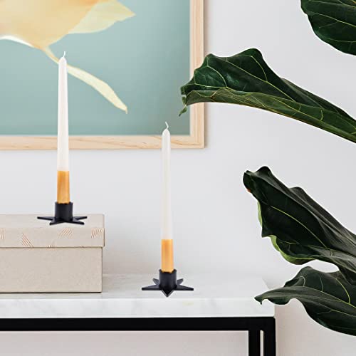 Aglary 2Pcs Pentagram Black Taper Candle Holders thumb #6