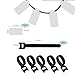 100 Pack Reusable Hook & Loop Cable Ties & Labels Kit - 50 Durable Cord/Wire Tags + 50 Self-Gripping Straps for Electronics Organizing, Home Office Cord Management (White & Black)