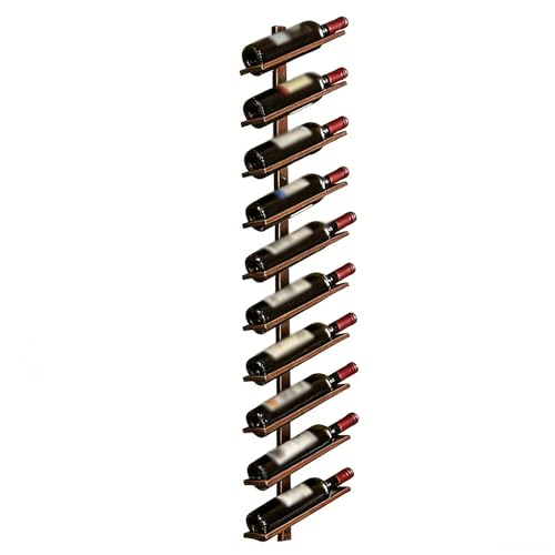 Vttui Estante para Vino de Pared en Hierro, Expositor Creativo Minimalista para Botellas de Vino, Soporte ahorraespacio para Cocina y Bar, Mueble Elegante para Almacenamiento(Size:10 Bottles,Color:B)