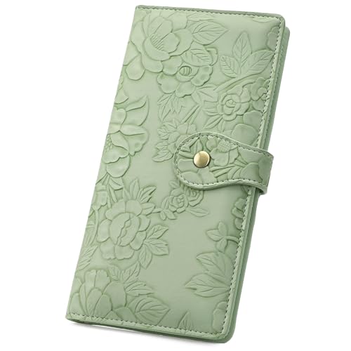 GAEKEAO Women's RFID Leather Bifold Wallet with Zipper