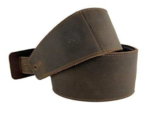 Anthology Gear "The Reticent Full Grain Leather Guitar Strap For Electric, Acoustic, And Bass Guitars (3", Whiskey Brown) #TOP11