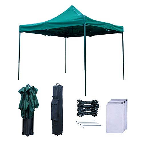RNSSEZ 3mx3m Faltpavillon Wasserdicht Pavillon, Gartenzelt für Party, Terrasse, Garten, Markt - UV Schutz 50+ Pavillon in Grün Cover
