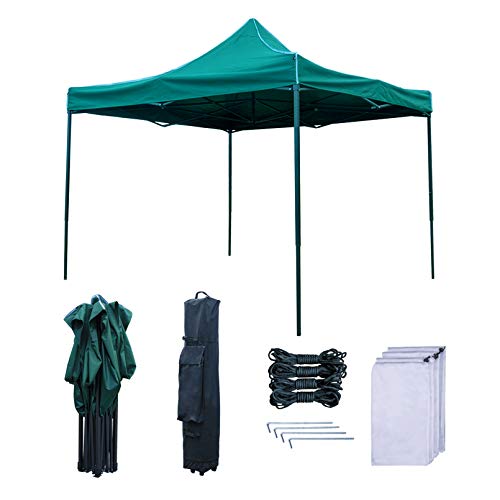 RNSSEZ Carpa 3x3M Cenador Plegable, Exterior Evento Refugio Fiesta Tienda Cenador Protección UV 50+, Ajustable en Altura, Carpa de jardín para Patio  Camping  Playa  Fiestas (Verde)