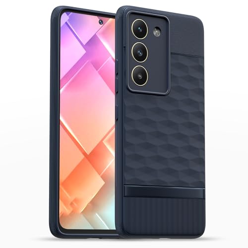 Image of Pikkme Back Cover for Vivo T3 5G / Vivo Y200e 5G Camera Protection 3D Hexa Cube Design Silicone Protective Bumper Case (Blue)