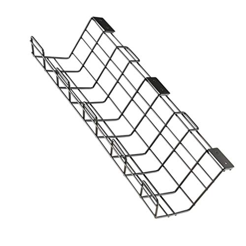 HEMOTON Organizador de fios Under The Desk para cabos, suporte para armazenamento de arame (preto)