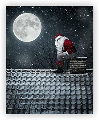 heilkee Funny Bathroom Wall Art Black and White Christmas Decor Santa Claus Pictures Funny Christmas Gifts for Men(UNFRAMED 8x10in)