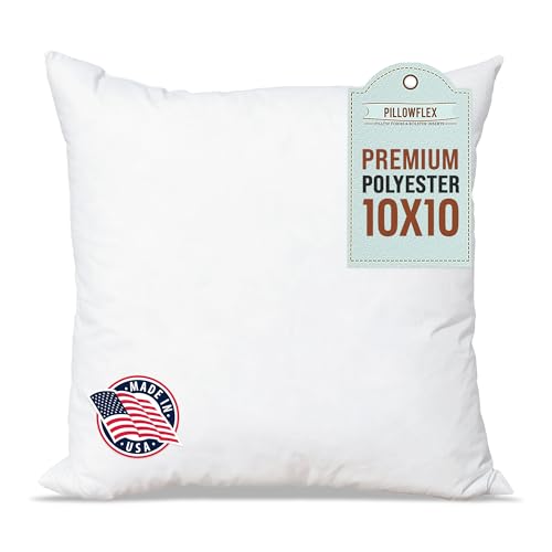 Pillowflex Premium Polyester Throw Pillow Insert - 10x10- Ultra Soft