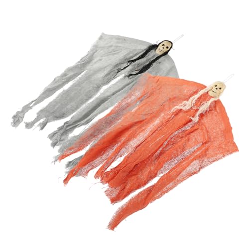 Cabilock 2 Juegos Fantasma Colgante Disfraces De Luces Fantasma De Halloween Decoración De Terror Caer Traje De Adorno Decoración De Escultura Decoración De Paño 2 Piezas * 2