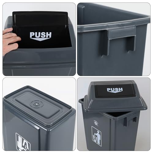 4 Packs Canecas de Basura Rectangulares 5 Galones Gris miniatura 3