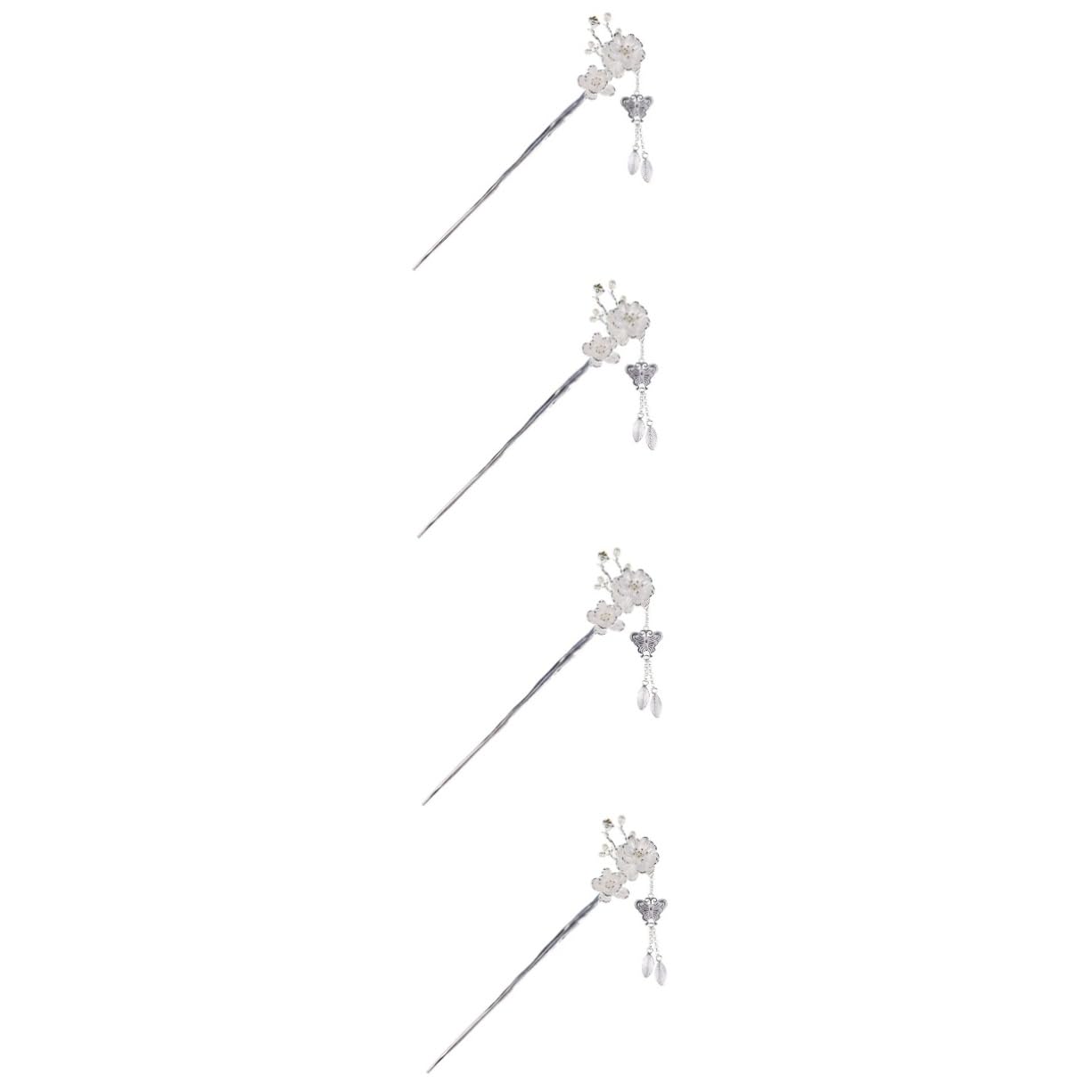 FRCOLOR 4 Stück Retro-haarspangen Für Damen Metall Blumen-haarstab Essstäbchen Für Dutts Quaste Haar-accessoire Für Formelle Anlässe
