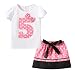 Mud Kingdom Polka Dot Toddler Girl's Birthday Clothing Set I am 5 Pink Skirt