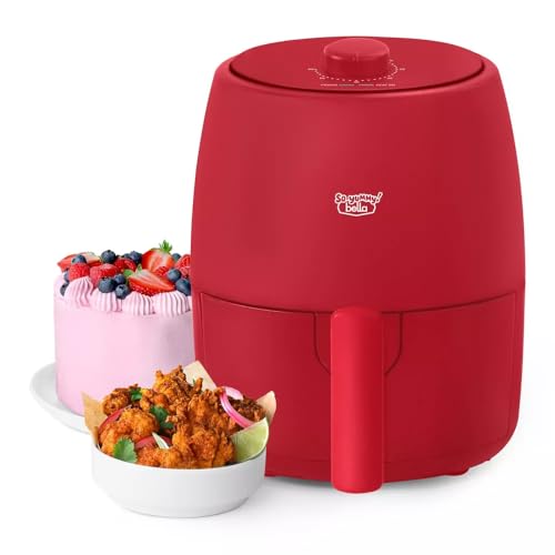 So Yummy by Bella 2qt Air Fryer 1200W Electric Small Air Fryer, Compact Airfryer for Healthy Cooking, Dishwasher-Safe Parts, Kitchen-Friendly Design, Mini Air Fryer for Snacks, Meals, and Desserts
