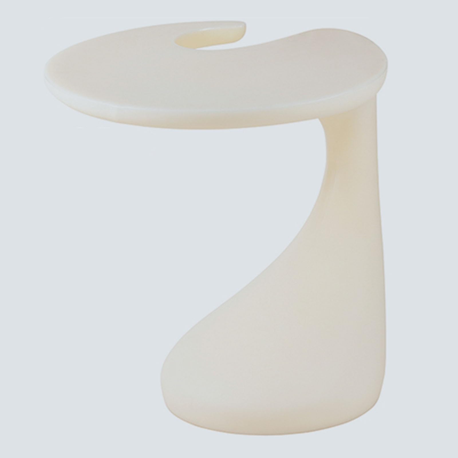 SXZenSpace C Shaped Side Table, Small Coffee Table for Spaces, PE Material, Living Room, Bedroom, Balcony(White)