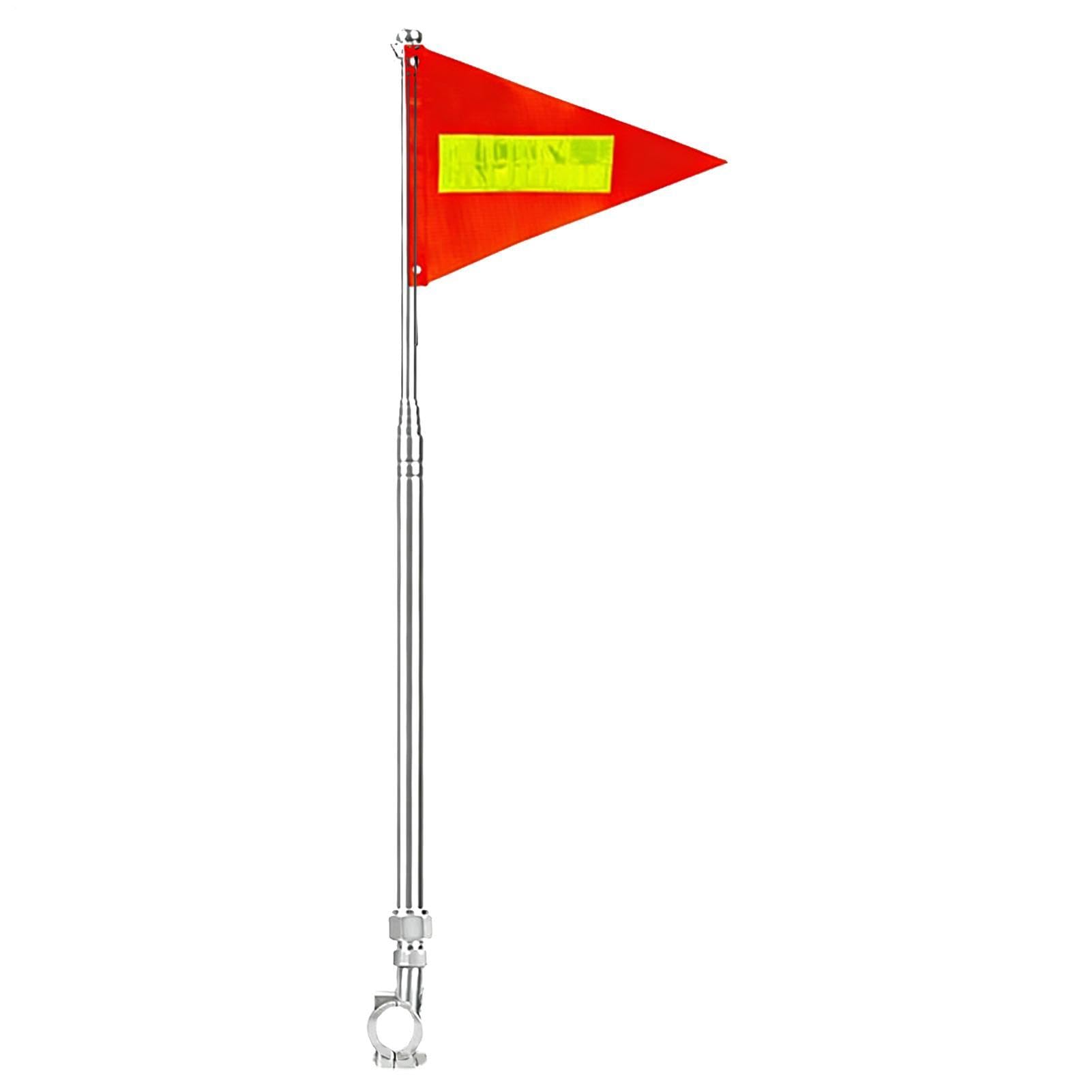 Bike Flag - Retractable Waterproof Reflective Pennant - Flag with Reflective Strip | for Adult Kids Scooter Motorcycle Outdoor Golf Cart