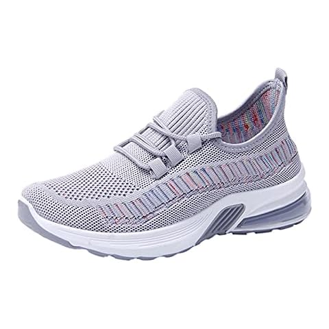 SEEGOU Women's Shoes Fashion Thick-Soled Cushion Low-top Casual Running Trainers Sports Lightweight Straps and Easy Wear Sneakers Gym Outdoor Activities Gray Cover