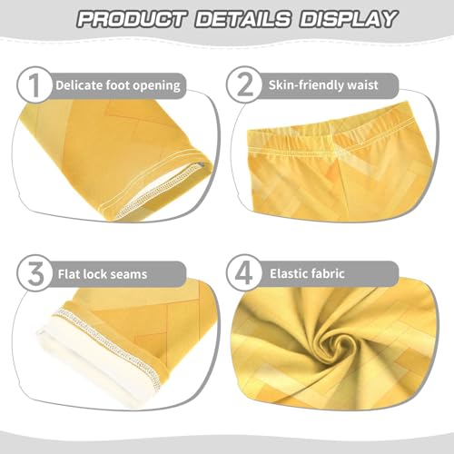 Fashion Zigzag Pattern Yellow Kids Baby Girls Cotton Pants Comfortable High Waisted Yoga Pants Gym3