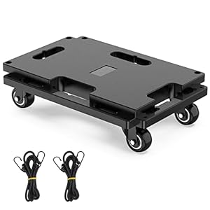 SOLEJAZZ Moving Furniture Dolly Connectable, 200KG Capacity Piano Moving Dolly, Heavy Duty 4 Wheel Moving Cart for Moving Heavy Furniture, Black, 1 Pack