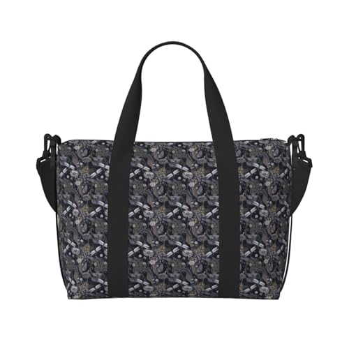 Sac de voyage polyvalent gris à motif libellules grand confort