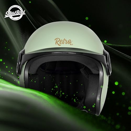 Image of Steelbird SBH 65 Retro 3.0 DOT and ISI Certified Open Face Helmet for Men and Women
