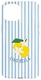 Blue Striped Lemon European Summer Feminine