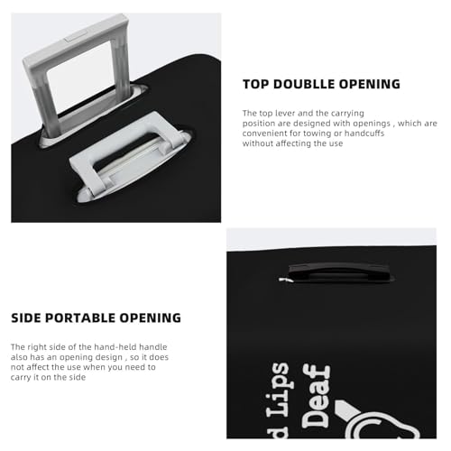 I Am Deaf I Read Lips Travel Luggage Cover Suitcase Protector Fits 22-25 Inch Case(Black,M)4