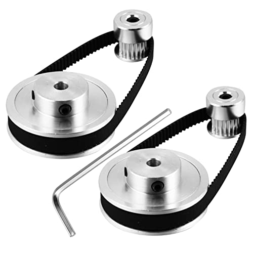 SOLUSTRE 2 Sets Synchronous Belt Pulley for Printer Supplies Variable Speeds Pulley Mechanical Belt for Synchronous Whee